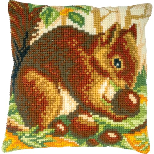 VERVACO Kreuzstich Stickpackungen Kissen Stickerei Set Anfänger Vorgedruckt Eichhörnchen DIY Set Kreativ Set Für Erwachsene Dekoratives Kissen ca. 40 x 40 cm Bastelset Handwerker Haus Dekoration VERVACO Kreuzstich Stickpackungen Kissen Stickerei Set Anfänger Vorgedruckt Eichhörnchen DIY Set Kreativ Set Für Erwachsene Dekoratives Kissen ca. 40 x 40 cm Bastelset Handwerker Haus Dekoration von Vervaco
