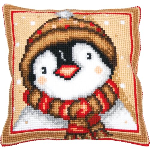 VERVACO Kreuzstich Stickpackungen Kissen Stickerei Set Anfänger Vorgedruckt Pinguin DIY Set Kreativ Set Für Erwachsene Dekoratives Kissen ca. 40 x 40 cm Bastelset Handwerker Haus Dekoration VERVACO Kreuzstich Stickpackungen Kissen Stickerei Set Anfänger Vorgedruckt Pinguin DIY Set Kreativ Set Für Erwachsene Dekoratives Kissen ca. 40 x 40 cm Bastelset Handwerker Haus Dekoration von Vervaco