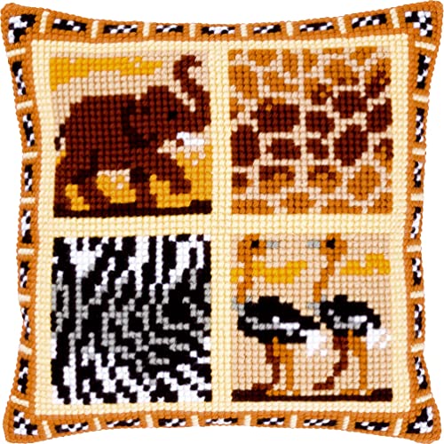 VERVACO Kreuzstich Stickpackungen Kissen Stickerei Set Anfänger Vorgedruckt Safari II DIY Set Kreativ Set Für Erwachsene Dekoratives Kissen ca. 40 x 40 cm Bastelset Handwerker Haus Dekoration VERVACO Kreuzstich Stickpackungen Kissen Stickerei Set Anfänger Vorgedruckt Safari II DIY Set Kreativ Set Für Erwachsene Dekoratives Kissen ca. 40 x 40 cm Bastelset Handwerker Haus Dekoration von Vervaco