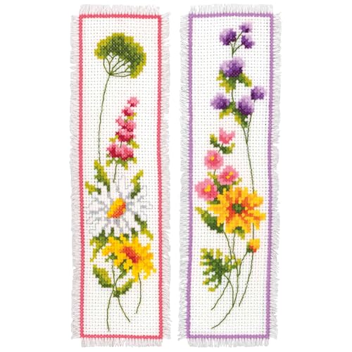 VERVACO Lesezeichen Kreuzstich Stickpackungen Gezählter Kreuzstich Set Blumen 2er DIY Set Erwachsene Sticken Lesen Zubehör Geschenk Zählmusterpackung ca. 6 x 20 cm Stickset für Anfänger VERVACO Lesezeichen Kreuzstich Stickpackungen Gezählter Kreuzstich Set Blumen 2er DIY Set Erwachsene Sticken Lesen Zubehör Geschenk Zählmusterpackung ca. 6 x 20 cm Stickset für Anfänger von Vervaco