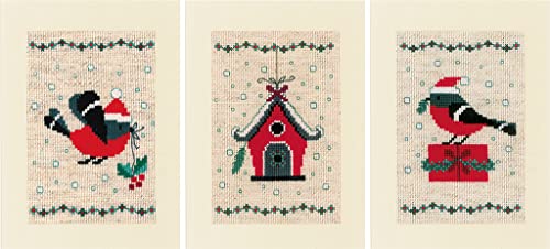 VERVACO Gezählter Kreuzstich Stickpackungen Grußkarten zum Selbstgestalten Weihnachtsvogel 3er DIY Postkarten Erwachsene Sticken Bastel ca. 10,5 x 15 cm Stickset für Anfänger Kreatives Geschenk VERVACO Gezählter Kreuzstich Stickpackungen Grußkarten zum Selbstgestalten Weihnachtsvogel 3er DIY Postkarten Erwachsene Sticken Bastel ca. 10,5 x 15 cm Stickset für Anfänger Kreatives Geschenk von Vervaco