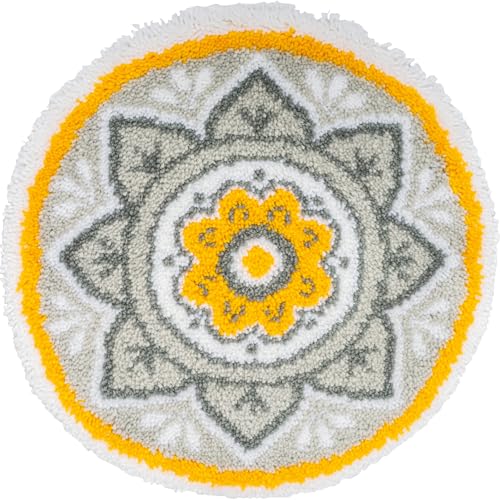 Vervaco MANDALA Knüpfteppich, Stickerei für Anfänger, DIY, Latch Hook, komplettes Set, Dekoration für Haus, Handarbeit, Kreativität, ca. 55 x 55 cm von Vervaco