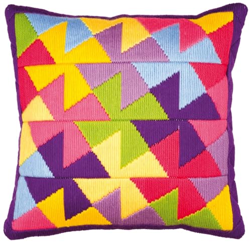 Vervaco 1530/2003 Bold Geometrisches Nadelradkissen vorne, Langstich-Set, 40 cm von Vervaco