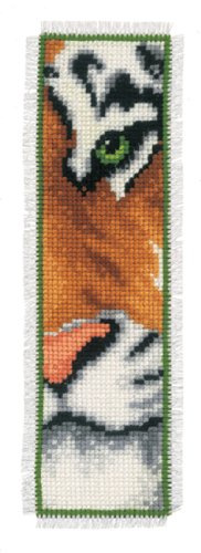 Vervaco 2002/17.801 | Tiger Lesezeichen Kreuzstich-Set | 6 x 20 cm von Vervaco