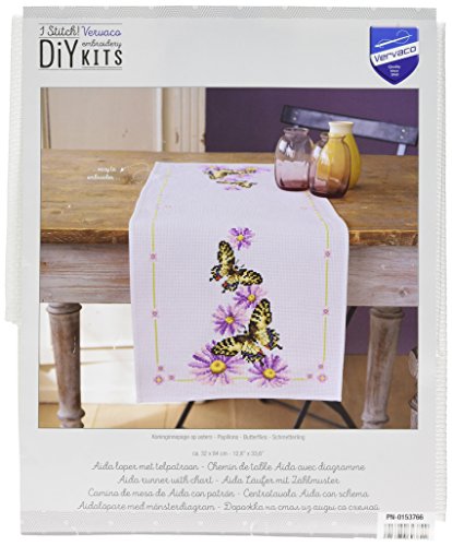 VERVACO Stickpackung Tischläufer Zählmusterpackung Kreuzstich Schmetterling Stickläufer zum Selbersticken Stickset Weihnachten Kreativ Set für Erwachsene 32 x 84 cm Kreatives Geschenk VERVACO Stickpackung Tischläufer Zählmusterpackung Kreuzstich Schmetterling Stickläufer zum Selbersticken Stickset Weihnachten Kreativ Set für Erwachsene 32 x 84 cm Kreatives Geschenk von Vervaco