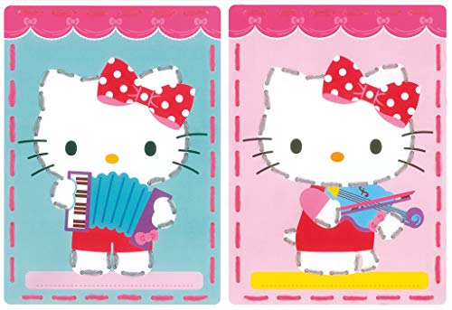 Vervaco Bedruckte Kartonkarten für Kinder mit Baumwollgarn und Nadel 2er Set, Baumwolle, weiß, 18,5 x 26 x 0,3 cm von Vervaco