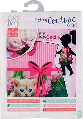 Vervaco Cecily Kitten Couture Outfit Making Set, Polyester, Suitable for an 18in (45cm) doll von Vervaco
