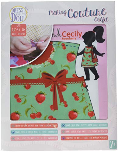 Vervaco Cecily Strawberry Couture Outfit Making Set, Polyester, Suitable for an 18in (45cm) doll von Vervaco