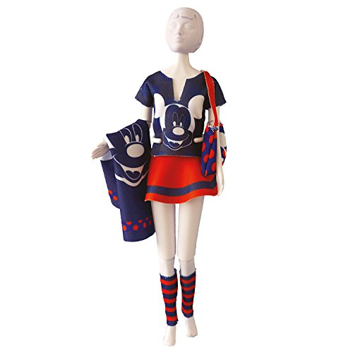 Vervaco Couture Outfit Making Set: Tiny Mickey Red and Blue, Baumwollmischung, Fits Any 29cm Fashion doll von Vervaco