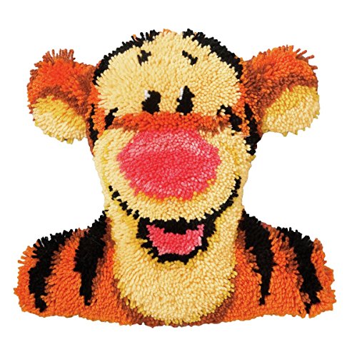 Vervaco Formkissen Tigger Knüpfpackung zum Selbstknüpfen eines Kissens, Stramin, weiß, 39 x 37 x 0,3 cm von Vervaco