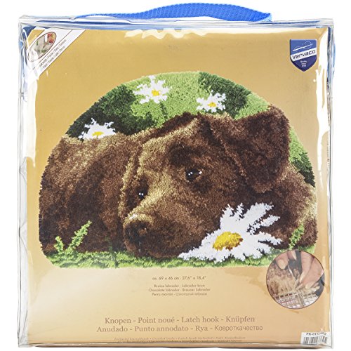 Vervaco Formteppich Brauner Labrador Knüpfpackung, Baumwolle, Mehrfarbig, 69 x 46 x 1 cm von Vervaco