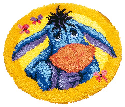 Vervaco Formteppich Eeyore Knüpfpackung zum Selbstknüpfen eines Teppichs, Stramin, weiß, 50 x 50 x 0,3 cm von Vervaco