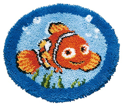 Vervaco Formteppich Nemo Knüpfpackung zum Selbstknüpfen eines Teppichs, Stramin, weiß, 50 x 50 x 0,3 cm von Vervaco