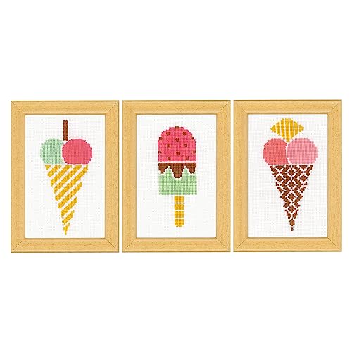 Vervaco Gezählter Kreuzstich Stickpackungen DIY Stickbilder Eiscremes 3er Wanddekoration Handarbeit Set für Erwachsene Zählmusterpackung ca. 8 x 12 cm Kreuzstichbilder Set Hausdeko Vervaco Gezählter Kreuzstich Stickpackungen DIY Stickbilder Eiscremes 3er Wanddekoration Handarbeit Set für Erwachsene Zählmusterpackung ca. 8 x 12 cm Kreuzstichbilder Set Hausdeko von Vervaco