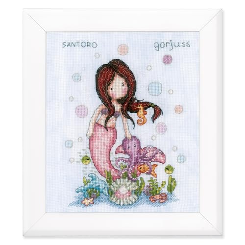 Vervaco Gezählter Kreuzstich Stickpackungen DIY Stickbilder Gorjuss Nice to sea you Wanddekoration Handarbeit Set für Erwachsene Kreatives Handwerk ca. 18 x 23 cm Kreuzstichbilder Set Hausdeko von Vervaco