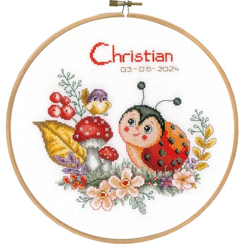 Vervaco Gezählter Kreuzstich Stickpackungen mit Stickrahmen Stickset Baby Geburt Marienkäfer Wanddekoration Handarbeit Set für Erwachsene Kreatives Handwerk ca. 20 x 20 cm Geburt Geschenk Hausdeko Vervaco Gezählter Kreuzstich Stickpackungen mit Stickrahmen Stickset Baby Geburt Marienkäfer Wanddekoration Handarbeit Set für Erwachsene Kreatives Handwerk ca. 20 x 20 cm Geburt Geschenk Hausdeko von Vervaco