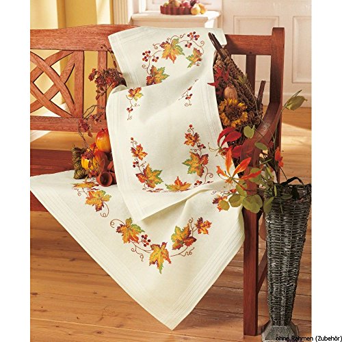 VERVACO HerbstBlätter Stickdecken Basteln Erwachsene Kreativ Decke 80 x 80 cm Stickset DIY Sticken Set Stickpackung/Tischdecke im vorgedruckten/vorgezeichneten Kreuzstich, Baumwolle, Multicolor VERVACO HerbstBlätter Stickdecken Basteln Erwachsene Kreativ Decke 80 x 80 cm Stickset DIY Sticken Set Stickpackung/Tischdecke im vorgedruckten/vorgezeichneten Kreuzstich, Baumwolle, Multicolor von Vervaco