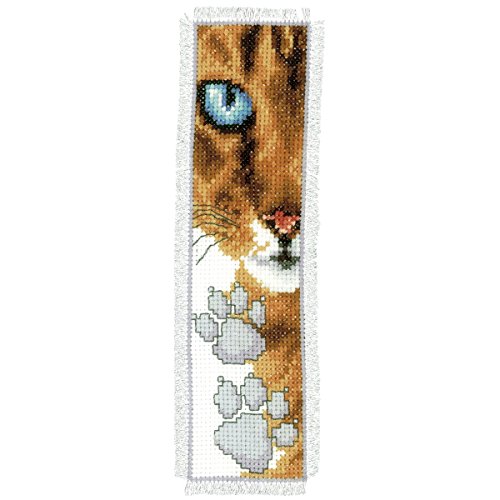 Vervaco Katze Zählmusterpackung-Lesezeichen-Stickpackung im gezählten Kreuzstich, Baumwolle, Mehrfarbig, 6 x 20 x 0.3 cm von Vervaco