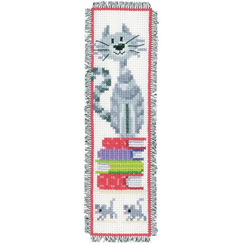 VERVACO Lesezeichen Kreuzstich Stickpackungen Gezählter Kreuzstich Set Katze auf Bücherstapel DIY Set Erwachsene Sticken Lesen Zubehör Geschenk Zählmusterpackung ca. 6 x 20 cm Stickset für Anfänger VERVACO Lesezeichen Kreuzstich Stickpackungen Gezählter Kreuzstich Set Katze auf Bücherstapel DIY Set Erwachsene Sticken Lesen Zubehör Geschenk Zählmusterpackung ca. 6 x 20 cm Stickset für Anfänger von Vervaco
