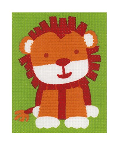 VERVACO Gobelin Stickbilder zum Selbersticken Kinder Kleiner LÖWE Kreuzstich Stickpackungen Stickset für Anfänger ca. 12,5 x 16 cm Bastelset Handwerker DIY Sticken Set Kreatives Geschenk von Vervaco