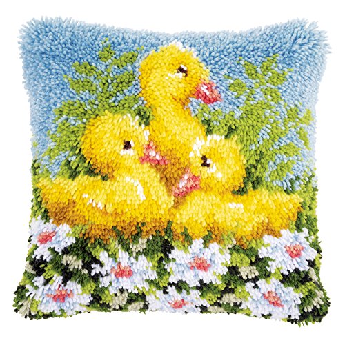 Vervaco Knüpfkissen Enten Knüpfpackung zum Selbstknüpfen eines Kissens, Stramin, weiß, 40 x 40 x 0,3 cm Vervaco Knüpfkissen Enten Knüpfpackung zum Selbstknüpfen eines Kissens, Stramin, weiß, 40 x 40 x 0,3 cm von Vervaco