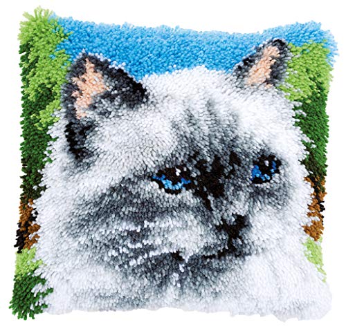 Vervaco Knüpfkissen Set Deko Kissenbezug Knüpfset für Anfänger SILVER CAT Basteln Erwachsene Kreativ DIY Handarbeit Kissen zum Selber Knüpfe 40 x 40 cm Latch Hook Kit Knüpfhaken Set Kissen Vervaco Knüpfkissen Set Deko Kissenbezug Knüpfset für Anfänger SILVER CAT Basteln Erwachsene Kreativ DIY Handarbeit Kissen zum Selber Knüpfe 40 x 40 cm Latch Hook Kit Knüpfhaken Set Kissen von Vervaco