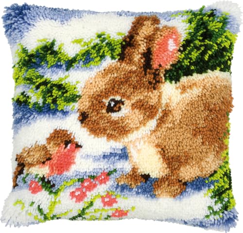 VERVACO Knüpfkissen Set Deko Kissenbezug Knüpfset für Anfänger Kaninchen & Vogel Basteln Erwachsene Kreativ DIY Handarbeit Kissen zum Selber Knüpfe ca. 40 x 40 cm Latch Hook Kit Knüpfhaken Set Kissen VERVACO Knüpfkissen Set Deko Kissenbezug Knüpfset für Anfänger Kaninchen & Vogel Basteln Erwachsene Kreativ DIY Handarbeit Kissen zum Selber Knüpfe ca. 40 x 40 cm Latch Hook Kit Knüpfhaken Set Kissen von Vervaco