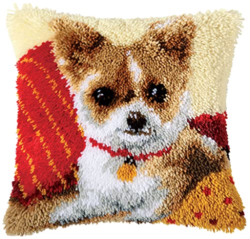 VERVACO Deko Kissenbezug Knüpfset für Anfänger Chihuahua Basteln Erwachsene Kreativ DIY Handarbeit Selber Knüpfe ca. 40 x 40 cm Latch Hook Kit Set Kissen Knüpfkissen mit Knüpfhaken, Stoff, Multicolor VERVACO Deko Kissenbezug Knüpfset für Anfänger Chihuahua Basteln Erwachsene Kreativ DIY Handarbeit Selber Knüpfe ca. 40 x 40 cm Latch Hook Kit Set Kissen Knüpfkissen mit Knüpfhaken, Stoff, Multicolor von Vervaco
