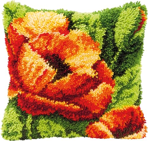 VERVACO Knüpfkissen Set Deko Kissenbezug Knüpfset für Anfänger ORANGE Blume Basteln Erwachsene Kreativ DIY Handarbeit Kissen zum Selber Knüpfe ca. 40 x 40 cm Latch Hook Kit Knüpfhaken Set Kissen VERVACO Knüpfkissen Set Deko Kissenbezug Knüpfset für Anfänger ORANGE Blume Basteln Erwachsene Kreativ DIY Handarbeit Kissen zum Selber Knüpfe ca. 40 x 40 cm Latch Hook Kit Knüpfhaken Set Kissen von Vervaco