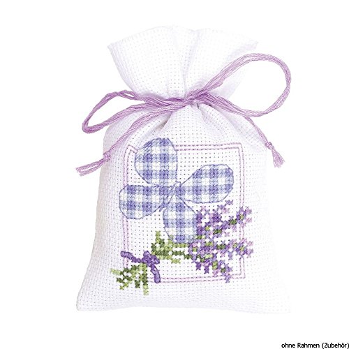 Vervaco Kräutertütchen-Stickpackung im gezählten Kreuzstich, Multicolor/Purple von Vervaco