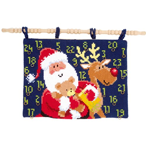 Vervaco Kreuzstich Stickpackungen, Bild Wanddeko im Kreuzstich Set vorgedruckt mit Stickbild auf 100% Baumwoll Stoff und Stickgarn, Stickvorlagen 53 x 40 cm mit Anleitung, Weihnachtsmann Vervaco Kreuzstich Stickpackungen, Bild Wanddeko im Kreuzstich Set vorgedruckt mit Stickbild auf 100% Baumwoll Stoff und Stickgarn, Stickvorlagen 53 x 40 cm mit Anleitung, Weihnachtsmann von Vervaco