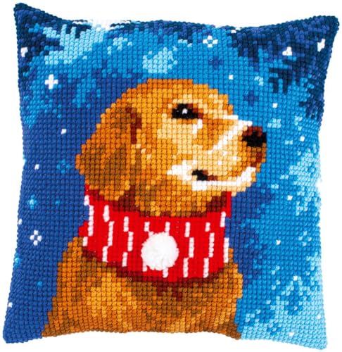Vervaco Kreuzstich Stickpackungen Kissen Stickerei Set Anfänger Vorgedruckt Hund mit Schal DIY Set Kreativ Set Für Erwachsene Dekoratives Kissen ca. 40 x 40 cm Bastelset Handwerker Haus Dekoration Vervaco Kreuzstich Stickpackungen Kissen Stickerei Set Anfänger Vorgedruckt Hund mit Schal DIY Set Kreativ Set Für Erwachsene Dekoratives Kissen ca. 40 x 40 cm Bastelset Handwerker Haus Dekoration von Vervaco