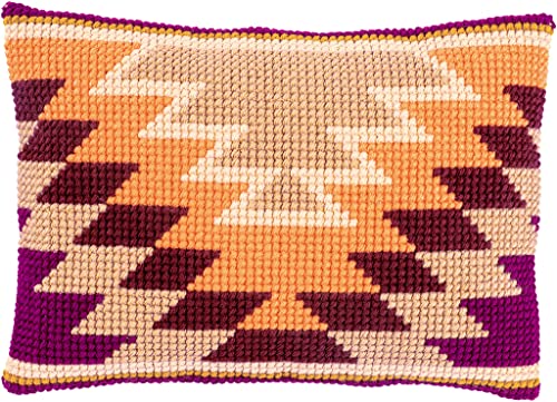 Vervaco Kreuzstich Stickpackungen Kissen Stickerei Set Anfänger Vorgedruckt Kelim-Motive DIY Set Kreativ Set Für Erwachsene Dekoratives Kissen ca. 40 x 28 cm Bastelset Handwerker Haus Dekoration von Vervaco