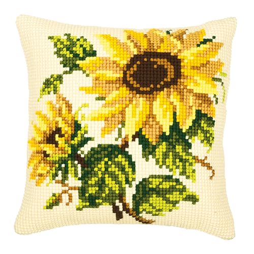 Vervaco Kreuzstich Sticksets Kissenfront zum Selbststicken mit Stickmuster auf 100% Baumwolle und Stickgarn, 15,75 x 15,75 Zoll - 40 x 40 cm, Sonnenblumen Vervaco Kreuzstich Sticksets Kissenfront zum Selbststicken mit Stickmuster auf 100% Baumwolle und Stickgarn, 15,75 x 15,75 Zoll - 40 x 40 cm, Sonnenblumen von Vervaco