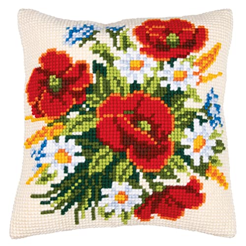 Vervaco Kreuzstich Stickpackungen Kissen Front zum Selbersticken mit Stickbild auf 100% Baumwoll Stoff und Stickgarn, Stickvorlagen 40 x 40 cm mit Anleitung, Blumen Vervaco Kreuzstich Stickpackungen Kissen Front zum Selbersticken mit Stickbild auf 100% Baumwoll Stoff und Stickgarn, Stickvorlagen 40 x 40 cm mit Anleitung, Blumen von Vervaco