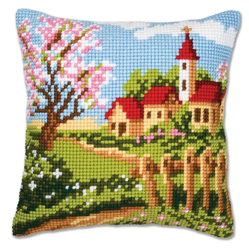 Vervaco Kreuzstich Stickpackungen Kissen Stickerei Set Anfänger Vorgedruckt Frühlingsdorf DIY Set Kreativ Set Für Erwachsene Dekoratives Kissen ca. 40 x 40 cm Bastelset Handwerker Haus Dekoration Vervaco Kreuzstich Stickpackungen Kissen Stickerei Set Anfänger Vorgedruckt Frühlingsdorf DIY Set Kreativ Set Für Erwachsene Dekoratives Kissen ca. 40 x 40 cm Bastelset Handwerker Haus Dekoration von Vervaco