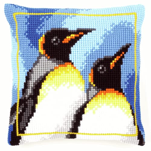 VERVACO Kreuzstich Stickpackungen Kissen Stickerei Set Anfänger Vorgedruckt Königspinguine DIY Set Kreativ Set Für Erwachsene Dekoratives Kissen ca. 40 x 40 cm Bastelset Handwerker Haus Dekoration VERVACO Kreuzstich Stickpackungen Kissen Stickerei Set Anfänger Vorgedruckt Königspinguine DIY Set Kreativ Set Für Erwachsene Dekoratives Kissen ca. 40 x 40 cm Bastelset Handwerker Haus Dekoration von Vervaco