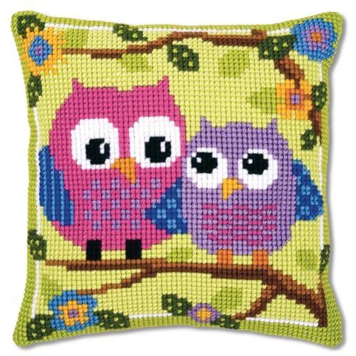 VERVACO Kreuzstich Stickpackungen Kissen Stickerei Set Anfänger Vorgedruckt Eulen auf Zweig DIY Set Kreativ Set Für Erwachsene Dekoratives Kissen ca. 40 x 40 cm Bastelset Handwerker Haus Dekoration VERVACO Kreuzstich Stickpackungen Kissen Stickerei Set Anfänger Vorgedruckt Eulen auf Zweig DIY Set Kreativ Set Für Erwachsene Dekoratives Kissen ca. 40 x 40 cm Bastelset Handwerker Haus Dekoration von Vervaco