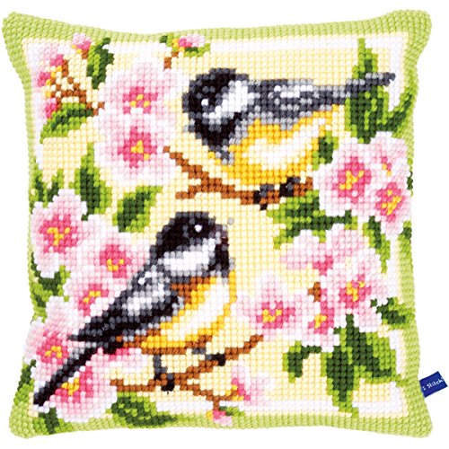 VERVACO Kreuzstich Stickpackungen Kissen Stickerei Set Anfänger Vorgedruckt 2 Kohlmeisen in Blumen DIY Set Kreativ Set Für Erwachseneca. 40 x 40 cm Bastelset Handwerker Haus Dekoration VERVACO Kreuzstich Stickpackungen Kissen Stickerei Set Anfänger Vorgedruckt 2 Kohlmeisen in Blumen DIY Set Kreativ Set Für Erwachseneca. 40 x 40 cm Bastelset Handwerker Haus Dekoration von Vervaco