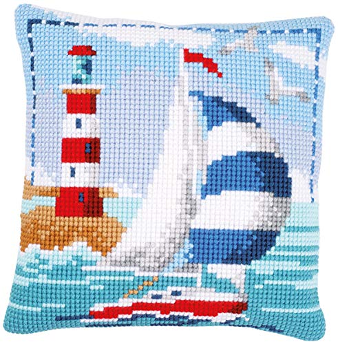 Vervaco Kreuzstich Stickpackungen Kissen Stickerei Set Anfänger Vorgedruckt Leuchtturm & Segelboot DIY Set Kreativ Set Für Erwachseneca. 40 x 40 cm Bastelset Handwerker Haus Dekoration Vervaco Kreuzstich Stickpackungen Kissen Stickerei Set Anfänger Vorgedruckt Leuchtturm & Segelboot DIY Set Kreativ Set Für Erwachseneca. 40 x 40 cm Bastelset Handwerker Haus Dekoration von Vervaco