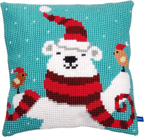 Vervaco PN-0155870 Kreuzstichkissen Lustiger Weihnachtsbaer Kreuzstichpackung, Stramin, weiß, 40 x 40 x 0,30 cm Vervaco PN-0155870 Kreuzstichkissen Lustiger Weihnachtsbaer Kreuzstichpackung, Stramin, weiß, 40 x 40 x 0,30 cm von Vervaco