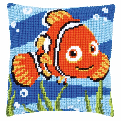 Vervaco Kreuzstichkissen Nemo Kreuzstickpackung vorgedruckt, Stramin, weiß, 40 x 40 x 0,3 cm Vervaco Kreuzstichkissen Nemo Kreuzstickpackung vorgedruckt, Stramin, weiß, 40 x 40 x 0,3 cm von Vervaco