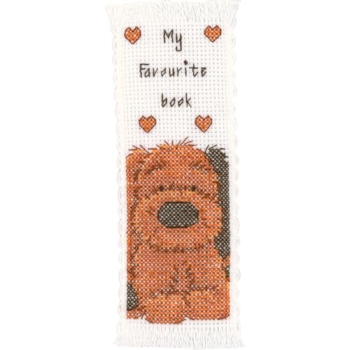 VERVACO Lesezeichen Kreuzstich Stickpackungen Gezählter Kreuzstich Set Popcorn Biscuit DIY Set Erwachsene Sticken Lesen Zubehör Geschenk Zählmusterpackung ca. 4 x 11 cm Stickset für Anfänger von Vervaco