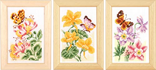 VERVACO Gezählter Kreuzstich Stickpackungen DIY Stickbilder Blumen 3er Wanddekoration Handarbeit Set für Erwachsene Zählmusterpackung ca. 8 x 12 cm Kreuzstichbilder Set Hausdeko VERVACO Gezählter Kreuzstich Stickpackungen DIY Stickbilder Blumen 3er Wanddekoration Handarbeit Set für Erwachsene Zählmusterpackung ca. 8 x 12 cm Kreuzstichbilder Set Hausdeko von Vervaco