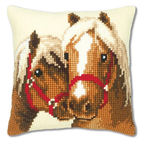 VERVACO Kreuzstich Stickpackungen Kissen Stickerei Set Anfänger Vorgedruckt Pferdefreundschaft DIY Set Kreativ Set Für Erwachseneca. 40 x 40 cm Bastelset Handwerker Haus Dekoration VERVACO Kreuzstich Stickpackungen Kissen Stickerei Set Anfänger Vorgedruckt Pferdefreundschaft DIY Set Kreativ Set Für Erwachseneca. 40 x 40 cm Bastelset Handwerker Haus Dekoration von Vervaco