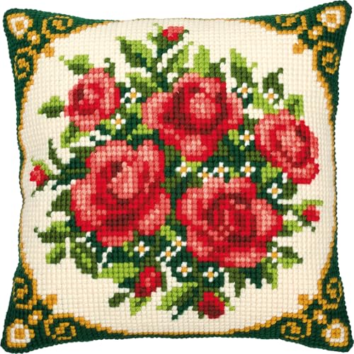 Vervaco Kreuzstich Stickpackungen Kissen Stickerei Set Anfänger Vorgedruckt Blumen DIY Set Kreativ Set Für Erwachsene Dekoratives Kissen ca. 40 x 40 cm Bastelset Handwerker Haus Dekoration Vervaco Kreuzstich Stickpackungen Kissen Stickerei Set Anfänger Vorgedruckt Blumen DIY Set Kreativ Set Für Erwachsene Dekoratives Kissen ca. 40 x 40 cm Bastelset Handwerker Haus Dekoration von Vervaco