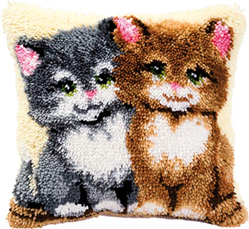 VERVACO Knüpfkissen Set Deko Kissenbezug Knüpfset für Anfänger Katzen Basteln Erwachsene Kreativ DIY Handarbeit Set Kissen zum Selber Knüpfe ca. 40 x 40 cm Latch Hook Kit Knüpfhaken Zubehör Kissen VERVACO Knüpfkissen Set Deko Kissenbezug Knüpfset für Anfänger Katzen Basteln Erwachsene Kreativ DIY Handarbeit Set Kissen zum Selber Knüpfe ca. 40 x 40 cm Latch Hook Kit Knüpfhaken Zubehör Kissen von Vervaco