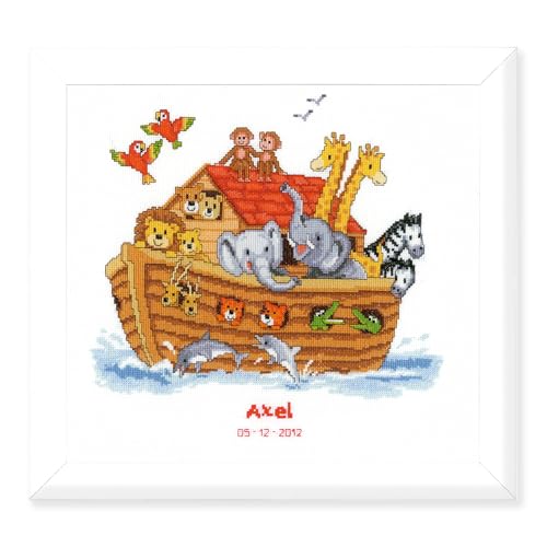 Vervaco Zählmuster Arche Noah Zählmusterpackung-Stickpackung im gezählten Kreuzstich, Baumwolle, Mehrfarbig, 33 x 31 x 0.3 cm von Vervaco