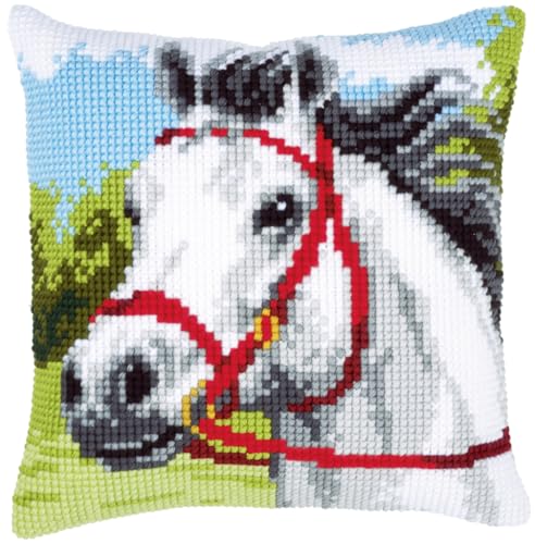 VERVACO Kreuzstich Stickpackungen Kissen Stickerei Set Anfänger Vorgedruckt wei es Pferd DIY Set Kreativ Set Für Erwachsene Dekoratives Kissen ca. 40 x 40 cm Bastelset Handwerker Haus Dekoration VERVACO Kreuzstich Stickpackungen Kissen Stickerei Set Anfänger Vorgedruckt wei es Pferd DIY Set Kreativ Set Für Erwachsene Dekoratives Kissen ca. 40 x 40 cm Bastelset Handwerker Haus Dekoration von Vervaco