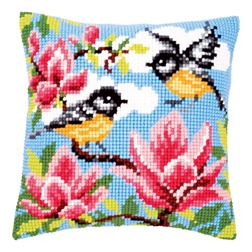 Vervaco Kreuzstich Stickpackungen Kissen Front zum Selbersticken mit Stickbild auf 100% Baumwoll Stoff und Stickgarn, Stickvorlagen 40 x 40 cm mit Anleitung, Vögel mit Blumen Vervaco Kreuzstich Stickpackungen Kissen Front zum Selbersticken mit Stickbild auf 100% Baumwoll Stoff und Stickgarn, Stickvorlagen 40 x 40 cm mit Anleitung, Vögel mit Blumen von Vervaco